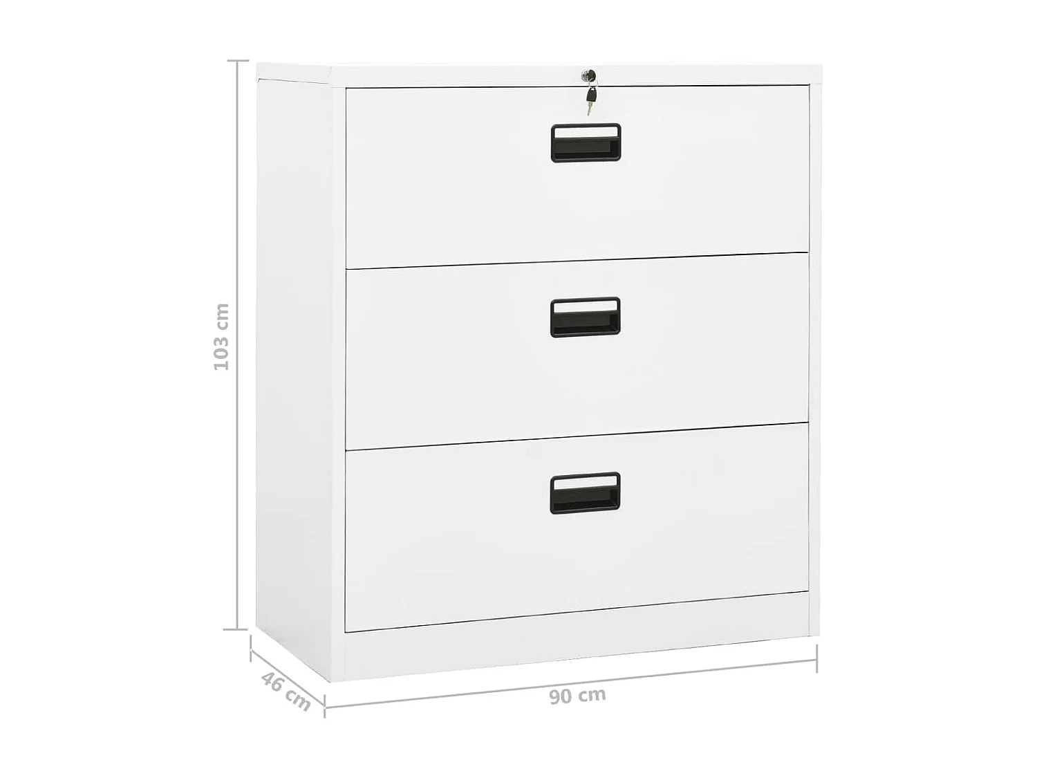 Archiefkast 90x46x103 cm staal wit