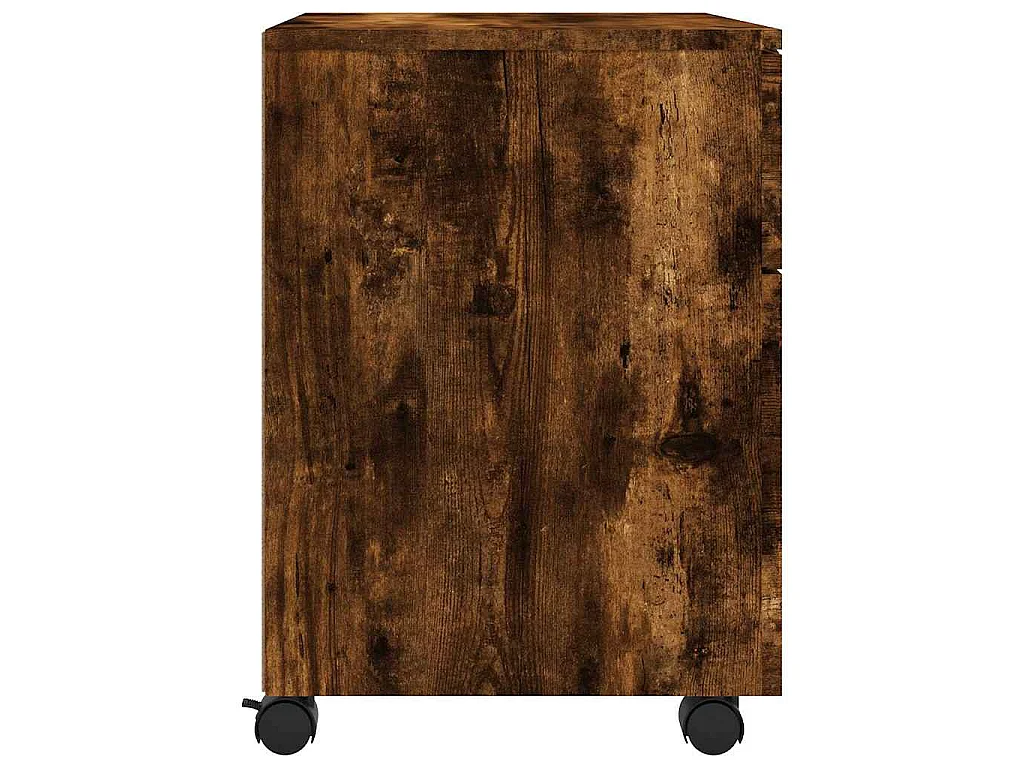 Dossierkast verrijdbaar 45x38x54 cm bewerkt hout gerookt eiken