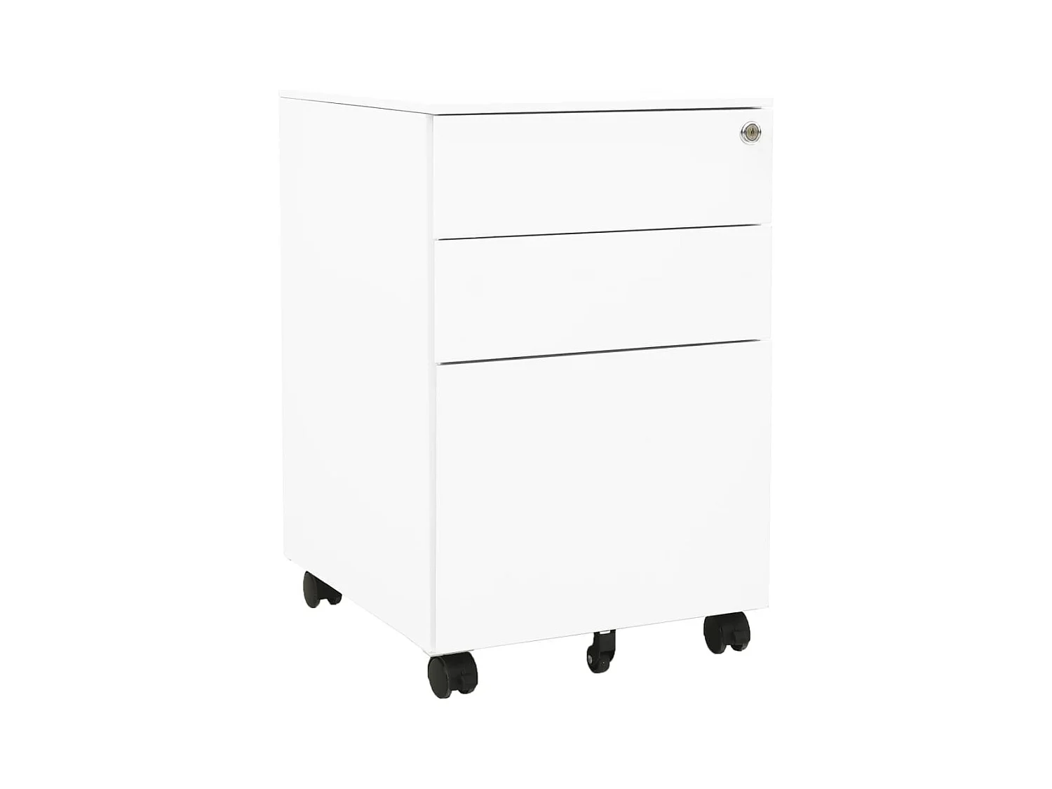 Aktenschrank mit Rollen Weiß 39x45x60 cm Stahl