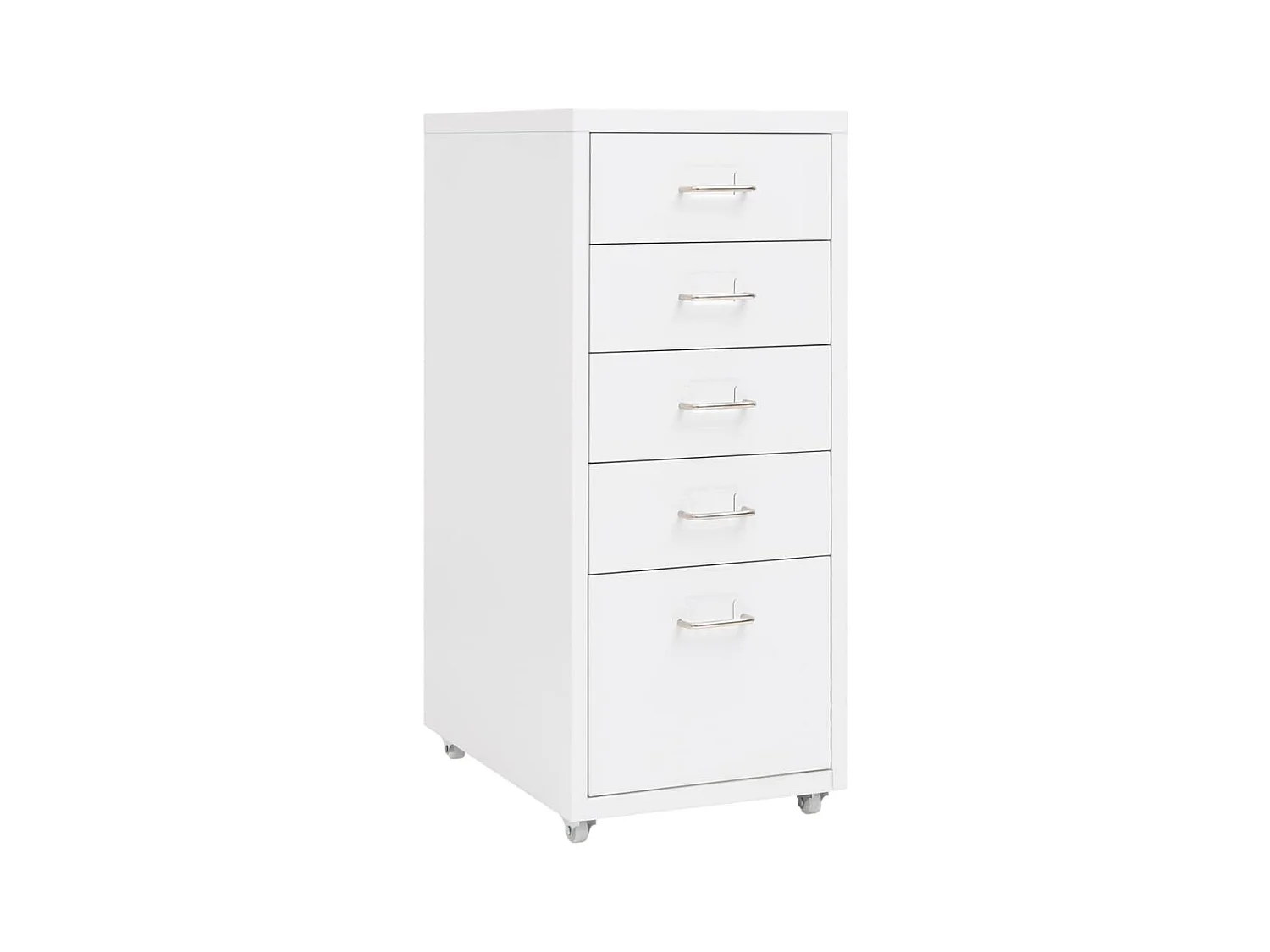 Aktenschrank mit Rollen Weiß 28x41x69 cm Metall