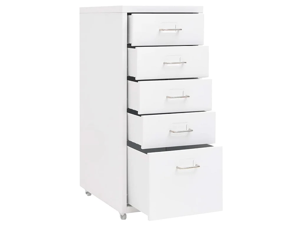 Classeur mobile Blanc 28x41x69 cm Métal