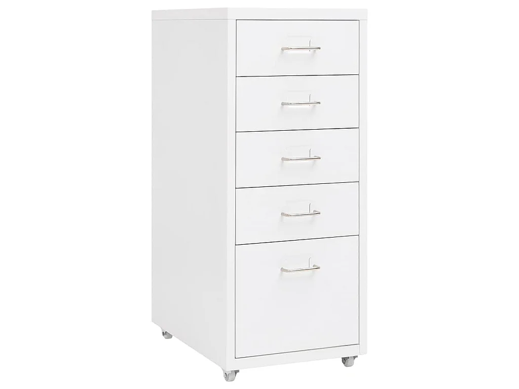 Classeur mobile Blanc 28x41x69 cm Métal
