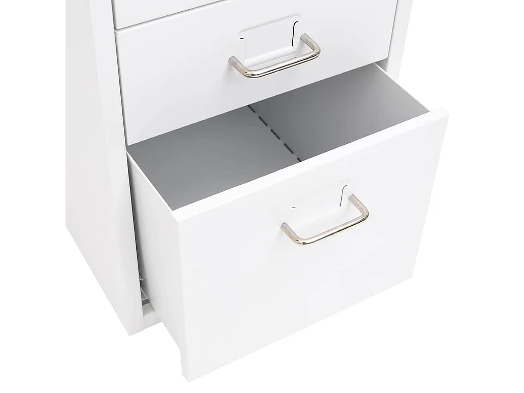 Classeur mobile Blanc 28x41x69 cm Métal