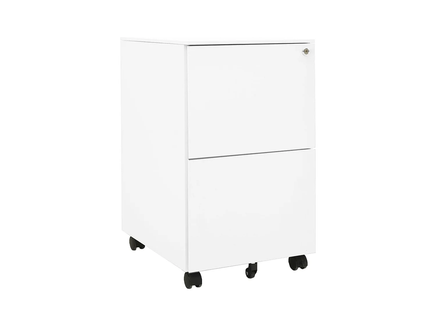 Aktenschrank mit Rollen Weiß 39x45x67 cm Stahl
