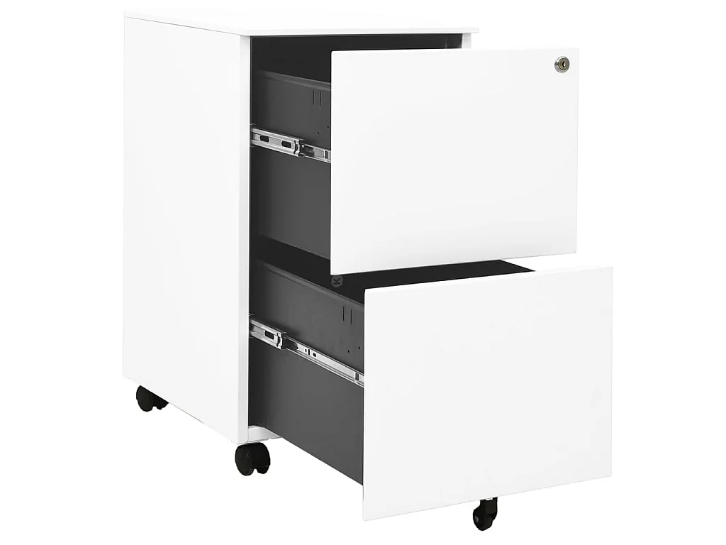 Ladeblok verrijdbaar 39x45x67 cm staal wit