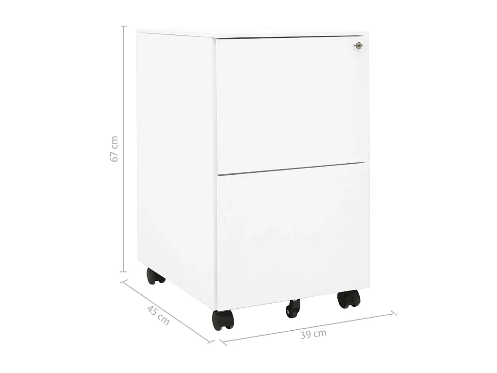 Ladeblok verrijdbaar 39x45x67 cm staal wit