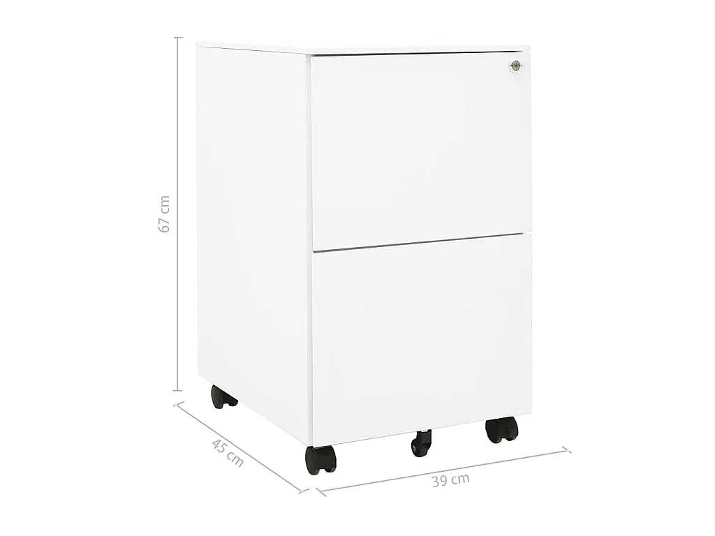 Classeur mobile Blanc 39x45x67 cm Acier