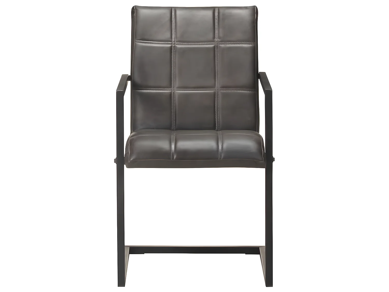 Freischwinger 2 Stk. Grau Echtleder