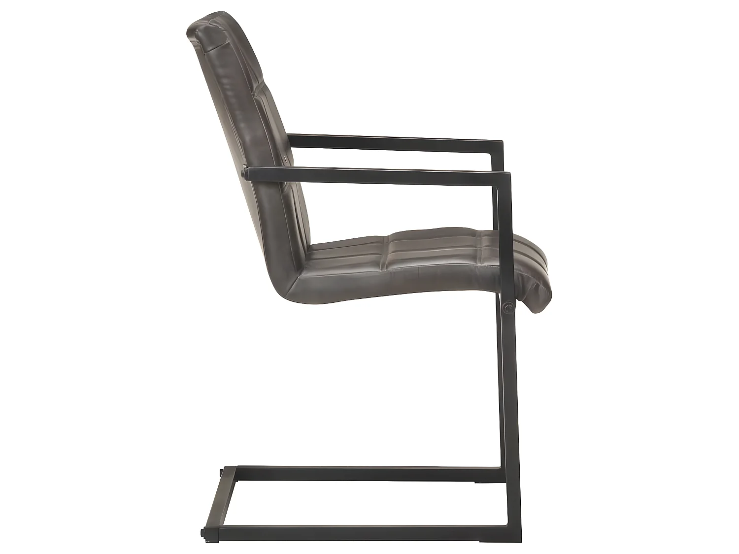 Freischwinger 2 Stk. Grau Echtleder