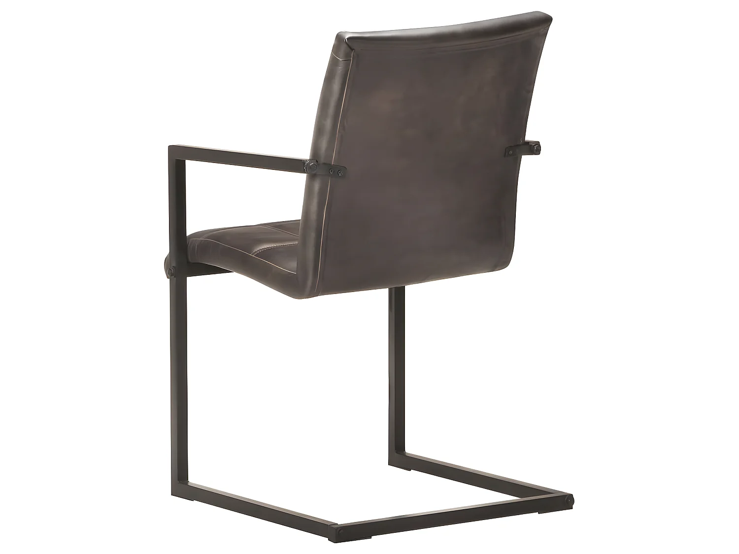 Freischwinger 2 Stk. Grau Echtleder