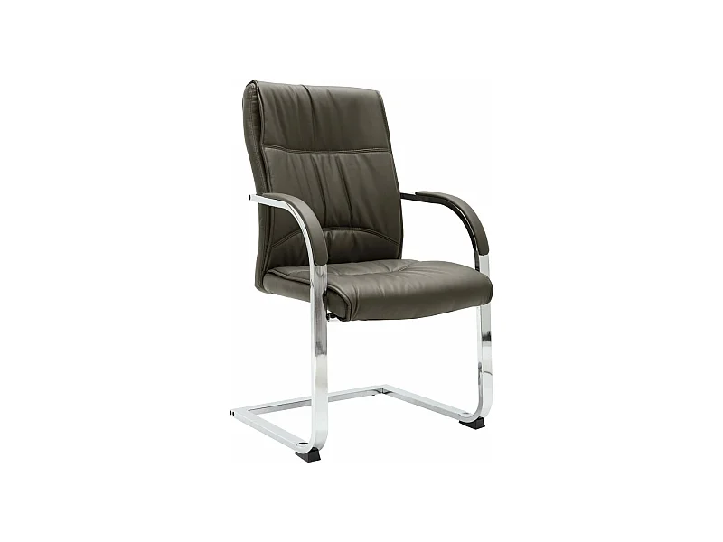 Freischwinger Bürostuhl Grau Kunstleder