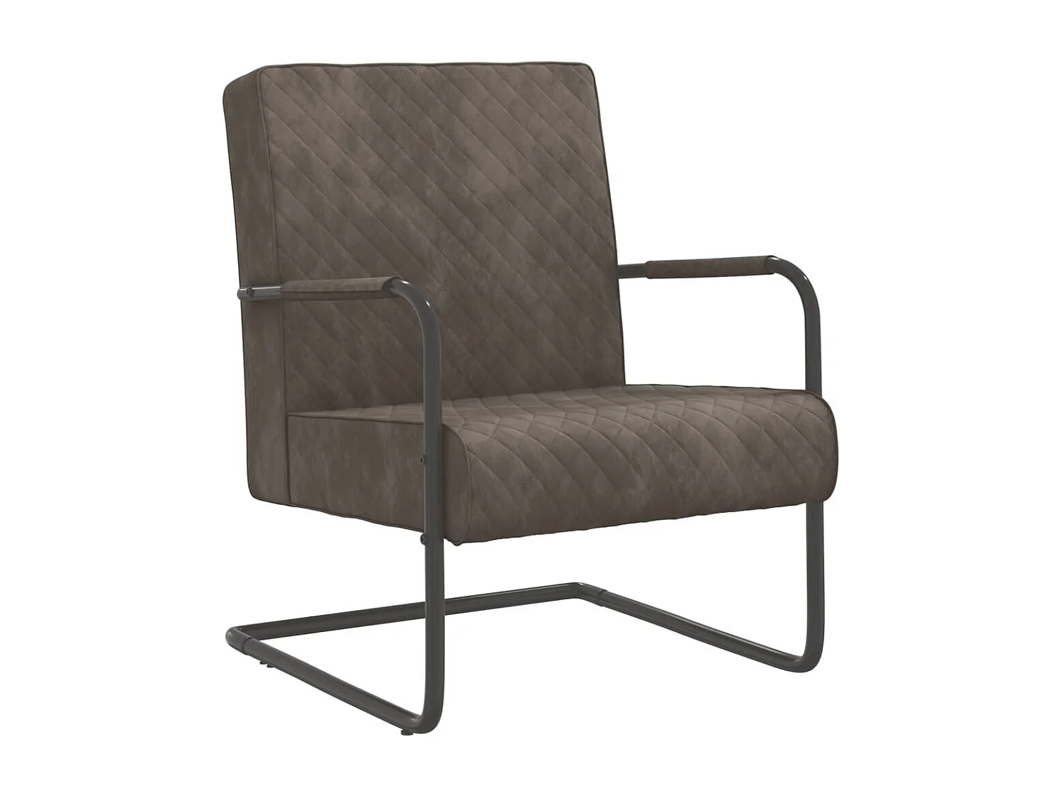 Cadeira cantilever veludo cinzento-claro