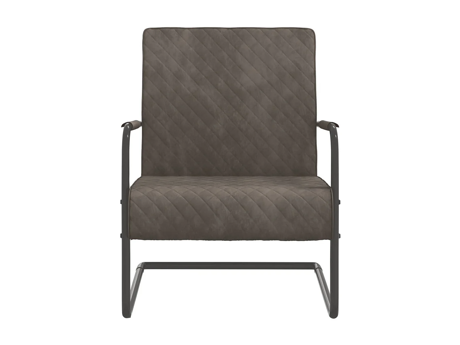 Cadeira cantilever veludo cinzento-claro