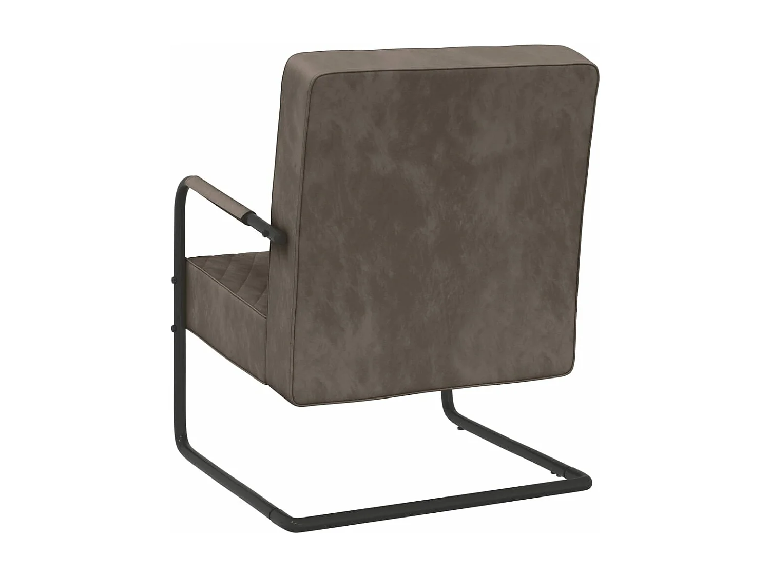 Cadeira cantilever veludo cinzento-claro