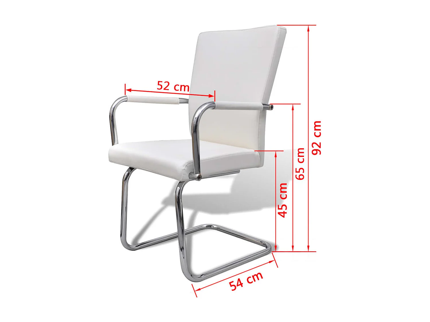 Chaises à manger cantilever lot de 2 blanc similicuir