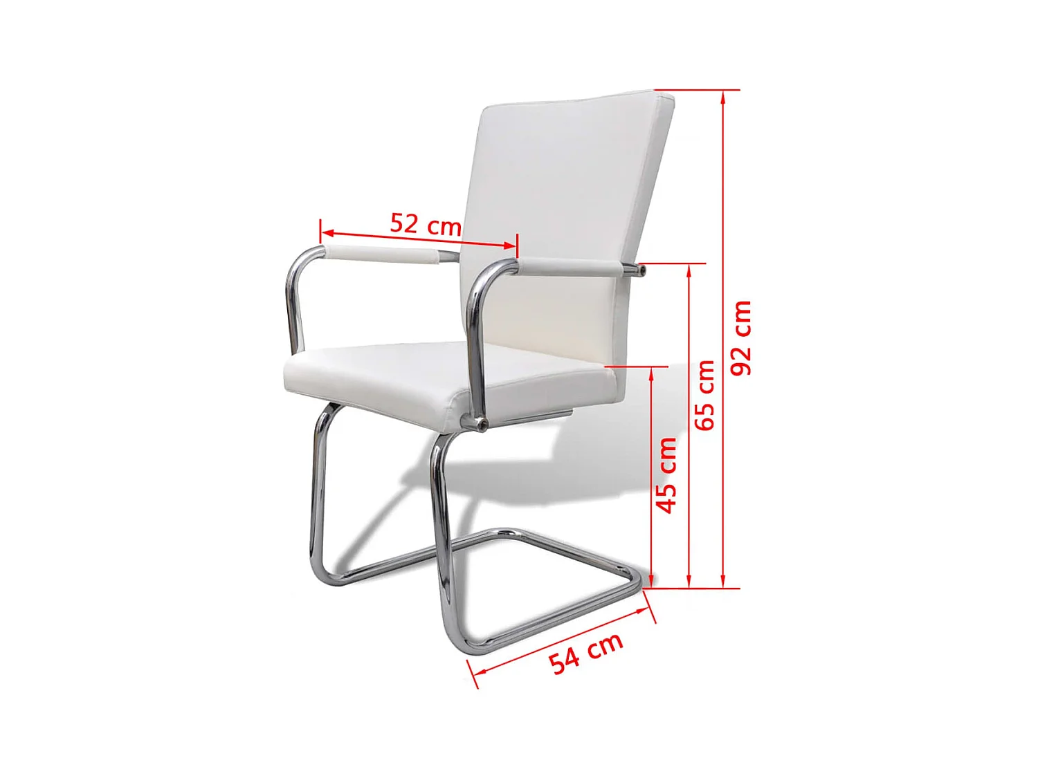 Eetkamerstoelen 6 st kunstleer wit