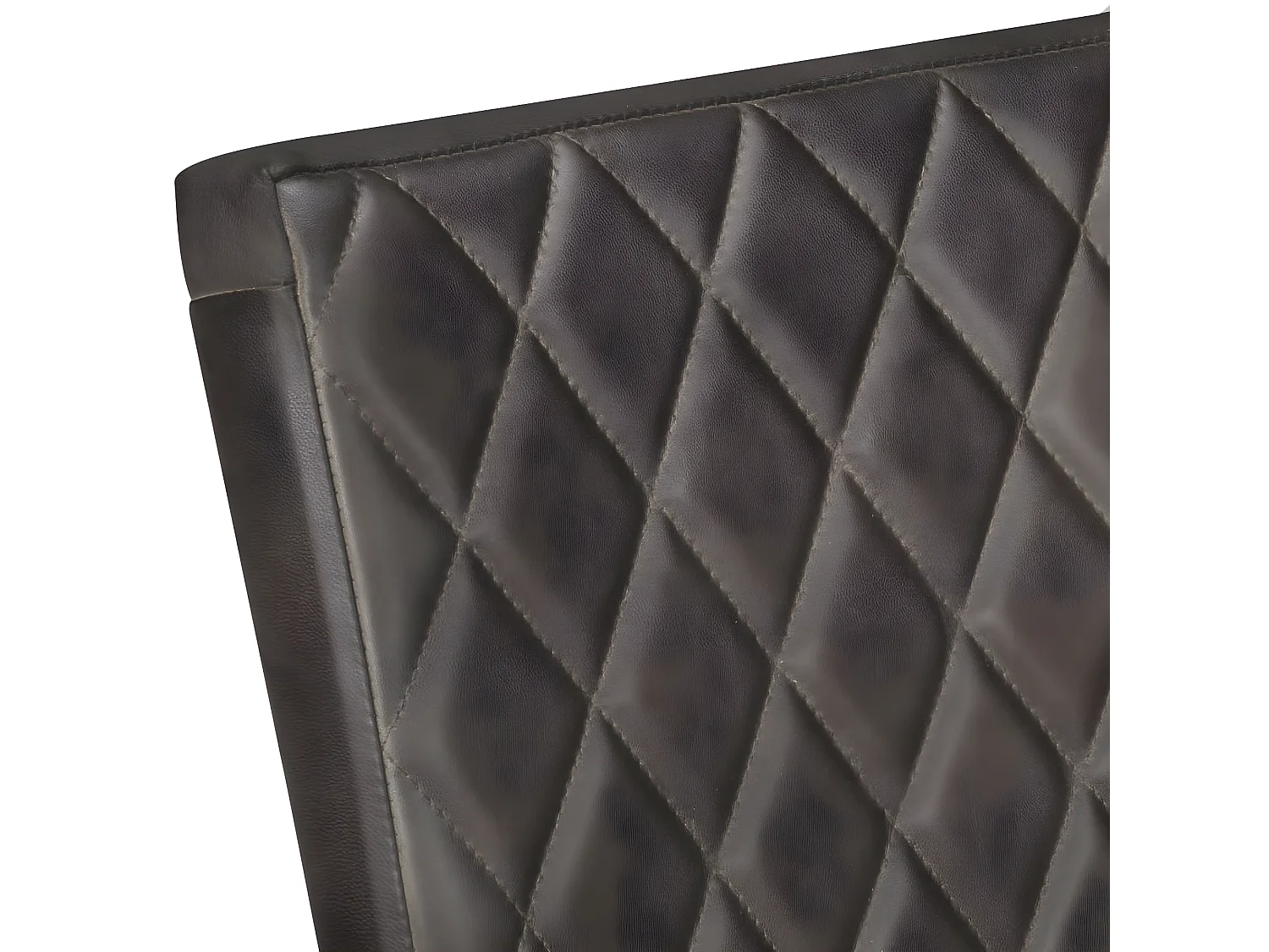 Chaises à manger cantilever lot de 2 gris cuir véritable