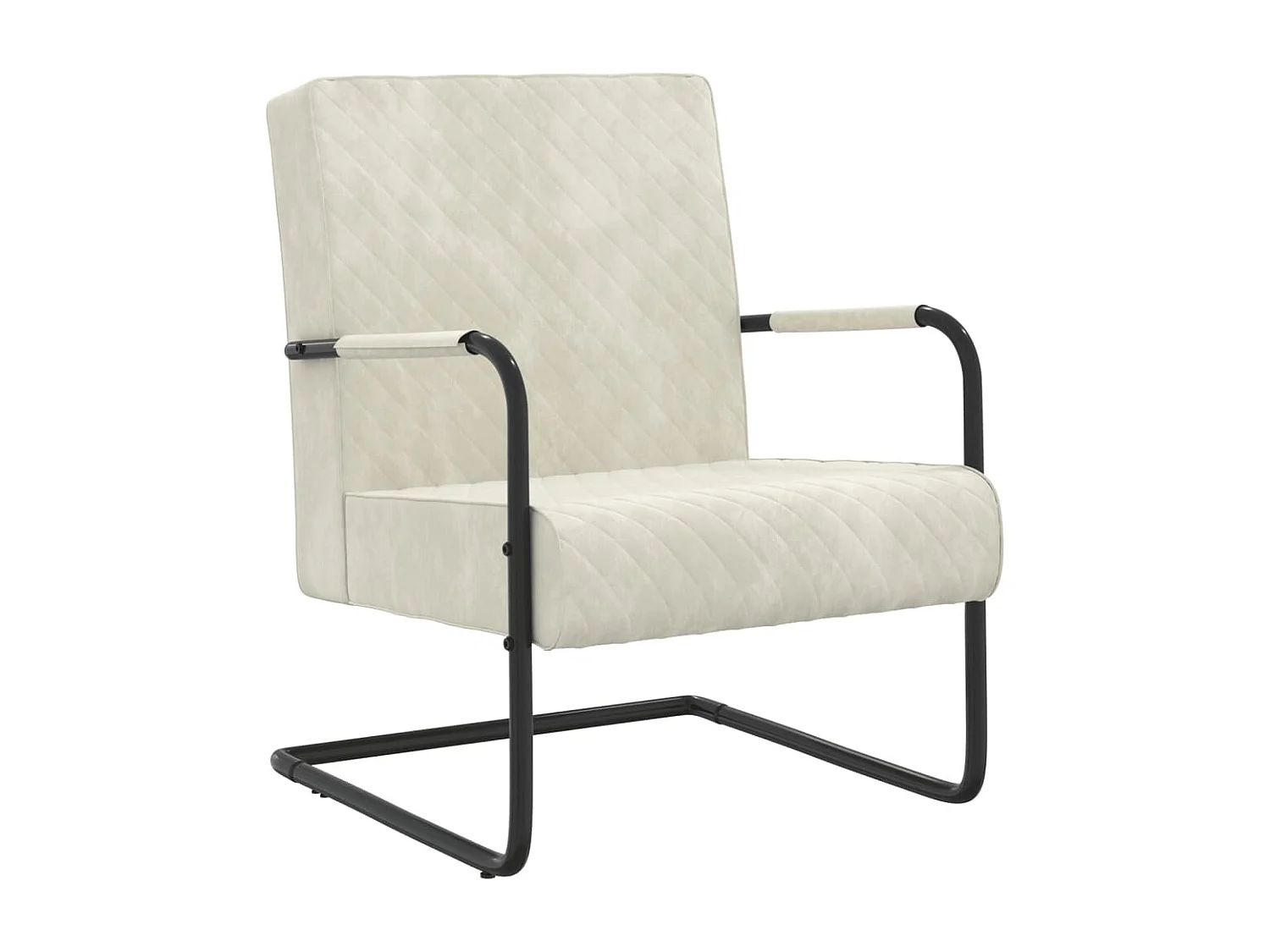 Chaise cantilever Blanc crème Velours