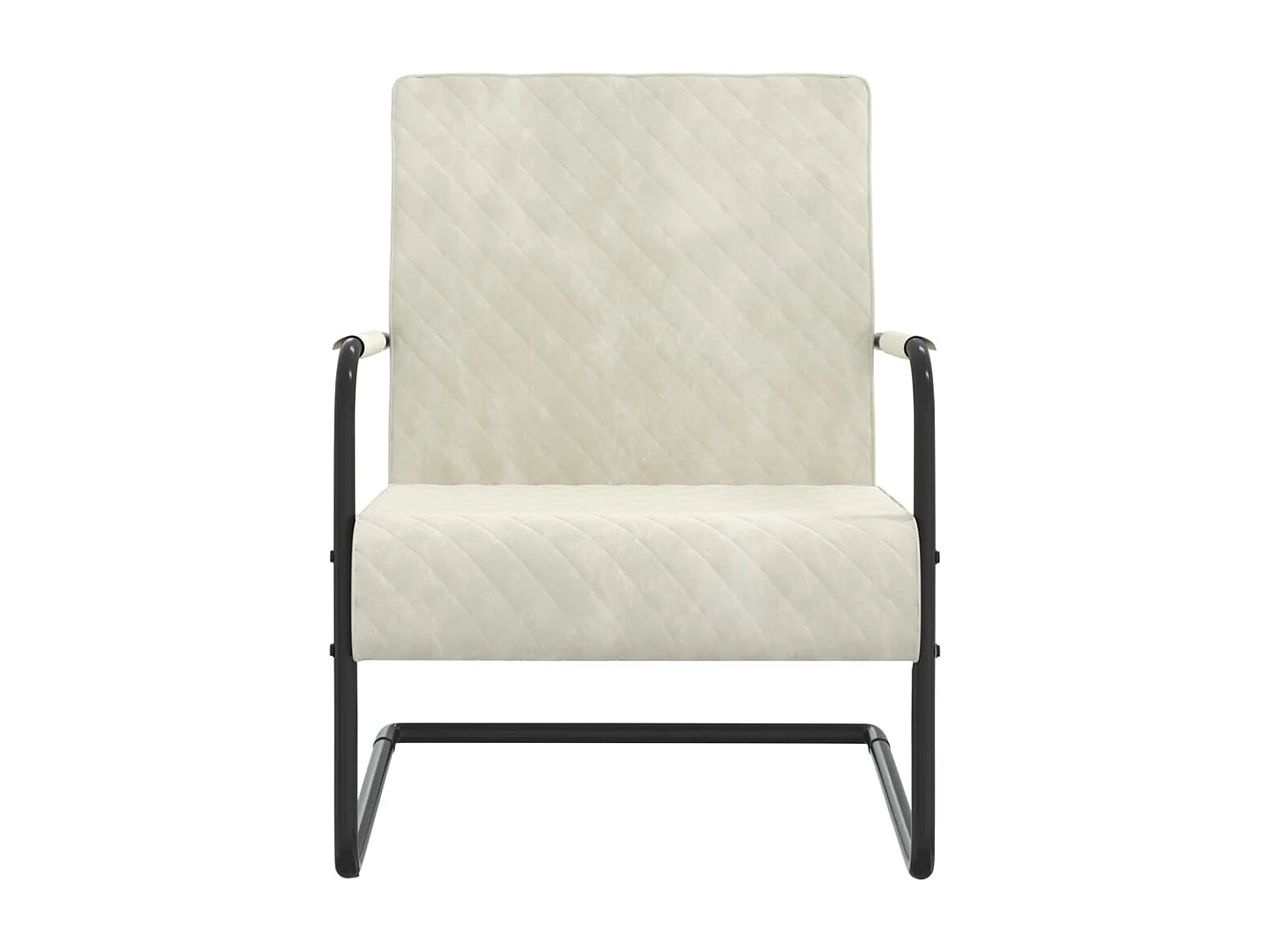 Chaise cantilever Blanc crème Velours