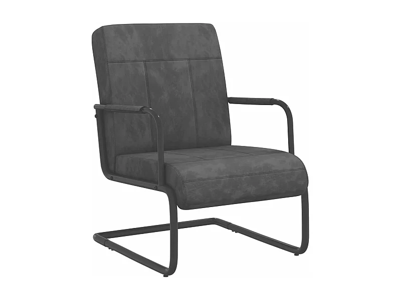 Chaise cantilever Gris foncé Velours