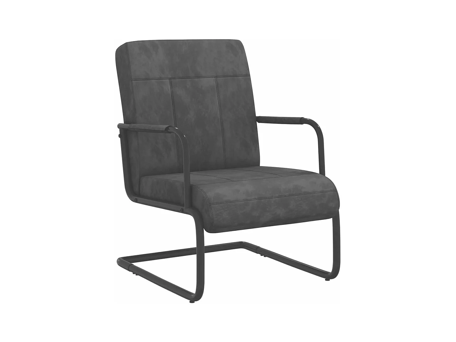 Chaise cantilever Gris foncé Velours