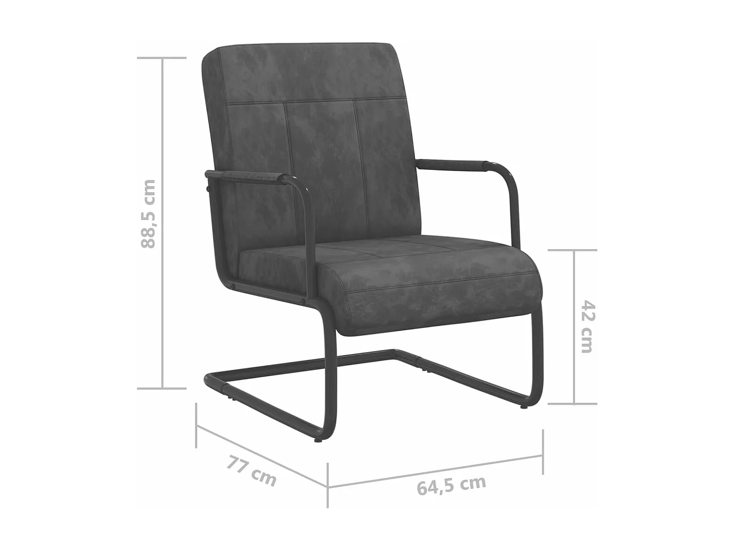 Stoel fluweel donkergrijs