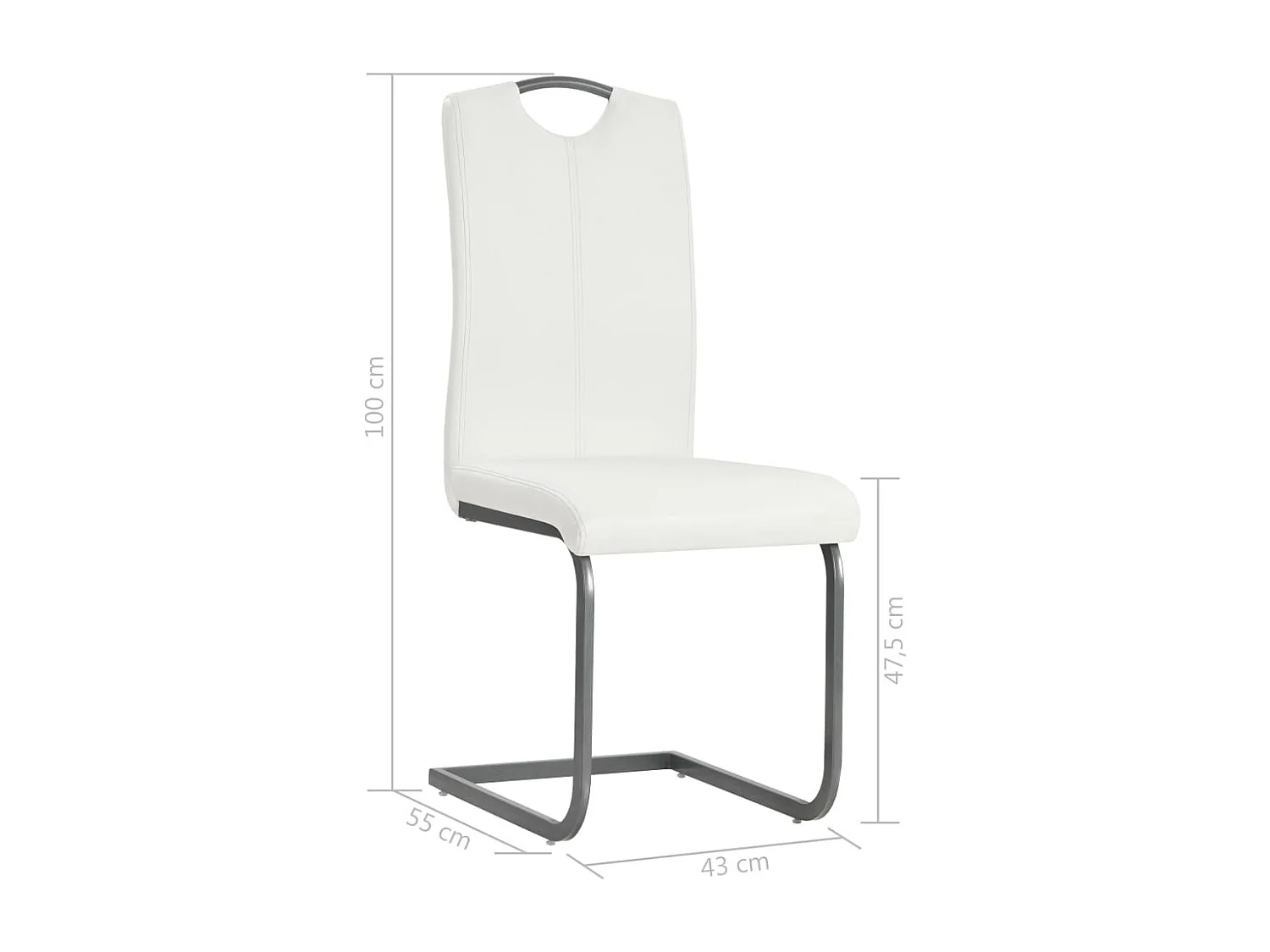 Freischwinger 6 Stk. Weiß Kunstleder