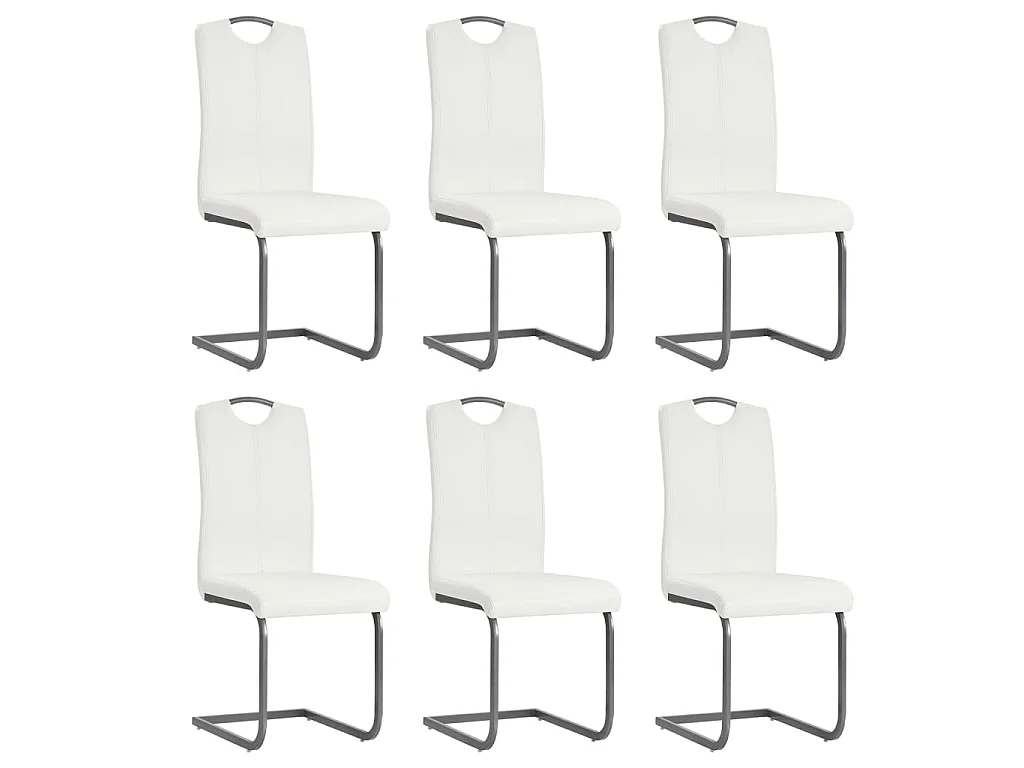 Eetkamerstoelen 6 st kunstleer wit