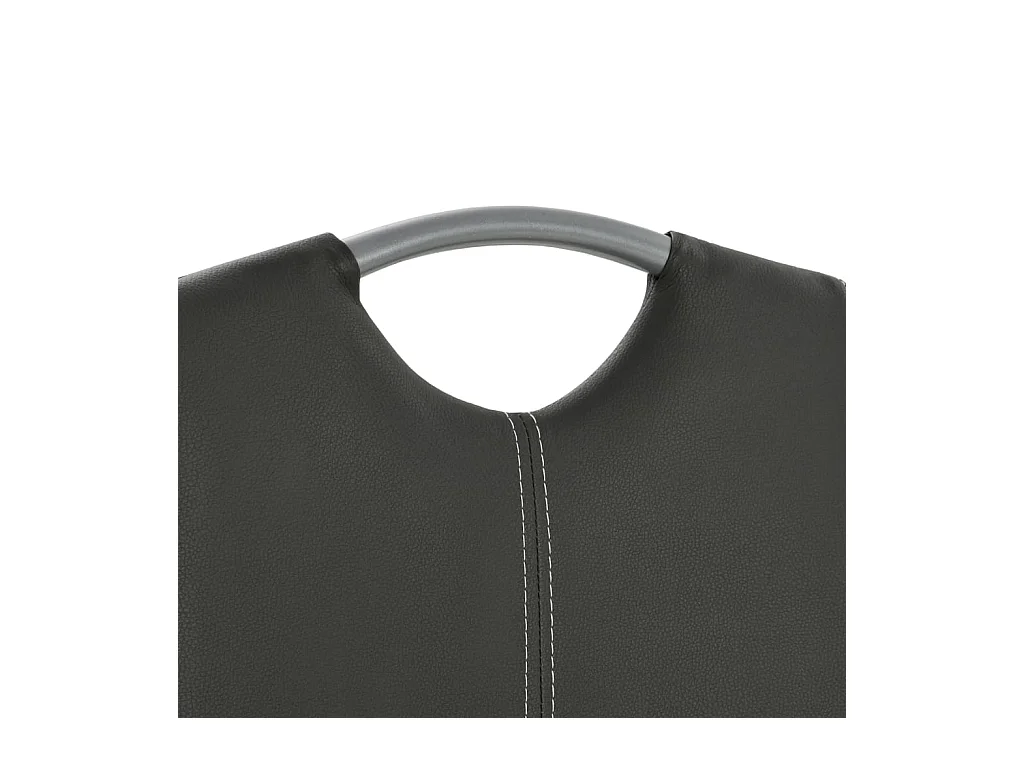 Eetkamerstoelen 6 st kunstleer grijs