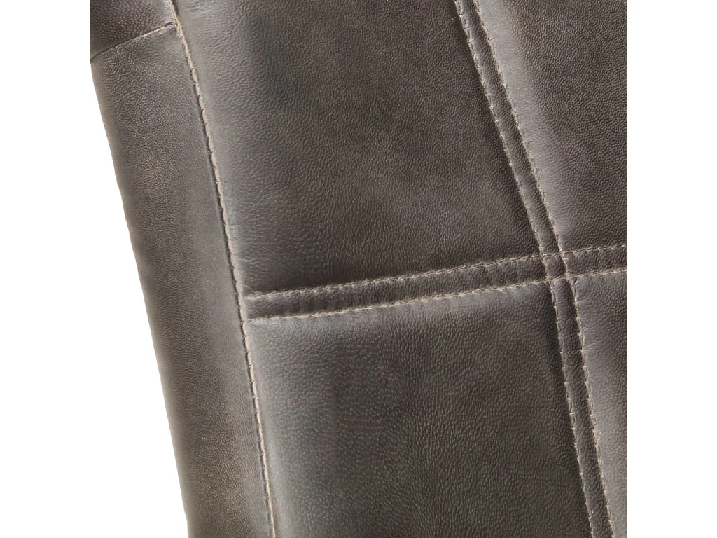 Chaises à manger cantilever lot de 4 gris cuir véritable