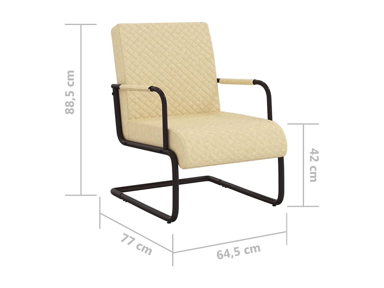 Silla voladiza cuero sintético crema