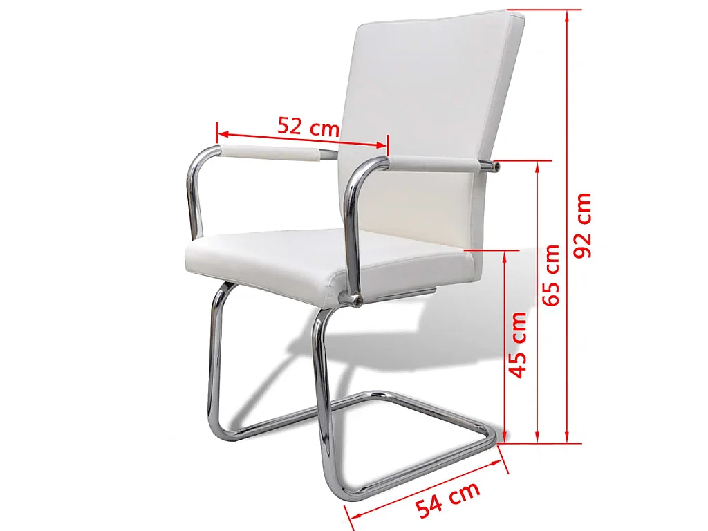 Eetkamerstoelen 4 st kunstleer wit