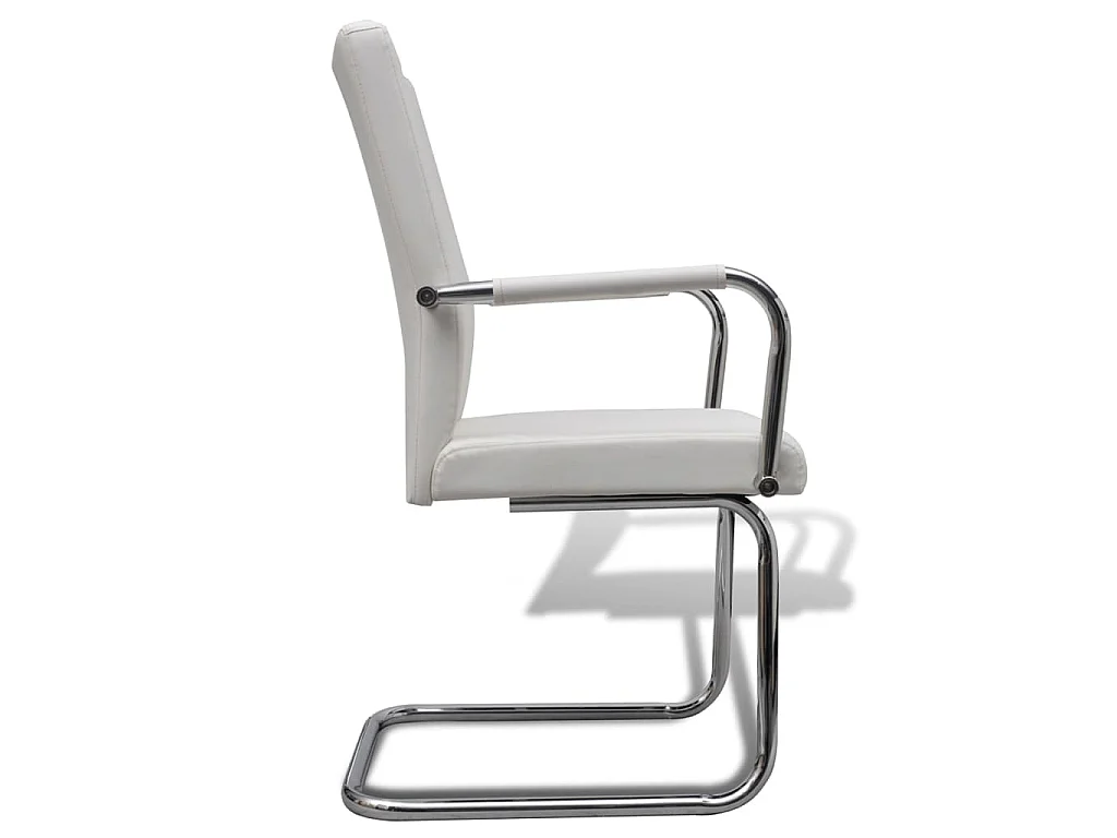 Eetkamerstoelen 4 st kunstleer wit