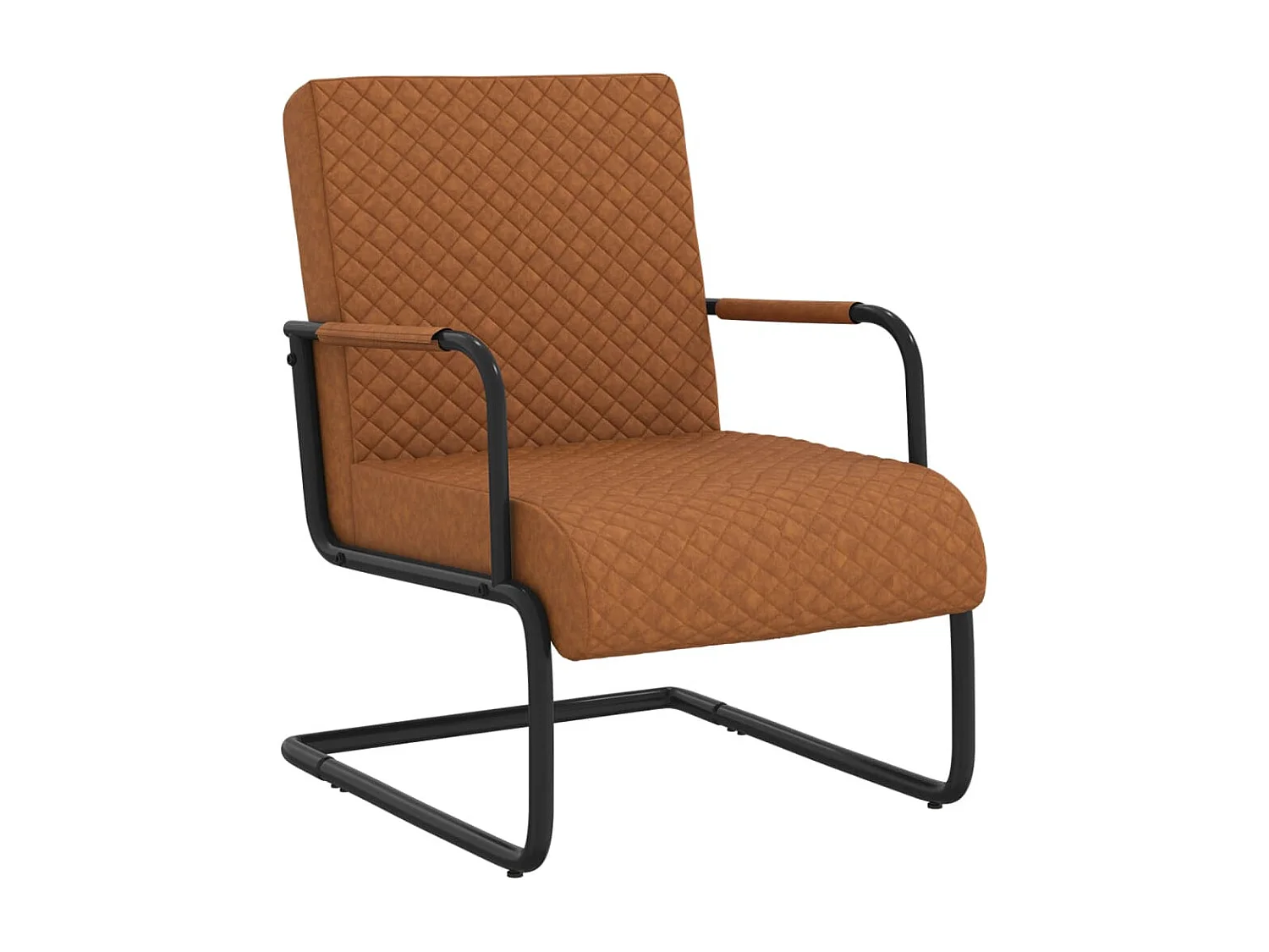 Chaise cantilever Marron mat Similicuir