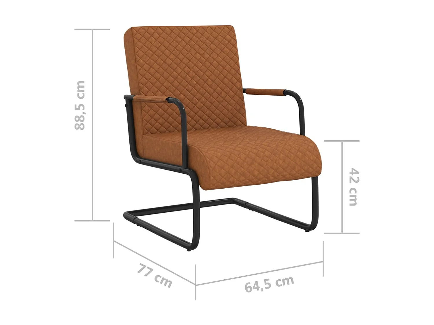 Chaise cantilever Marron mat Similicuir