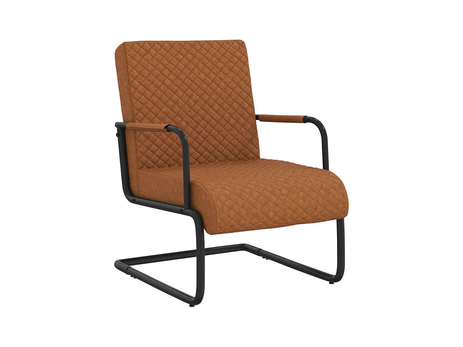 Chaise cantilever Marron mat Similicuir