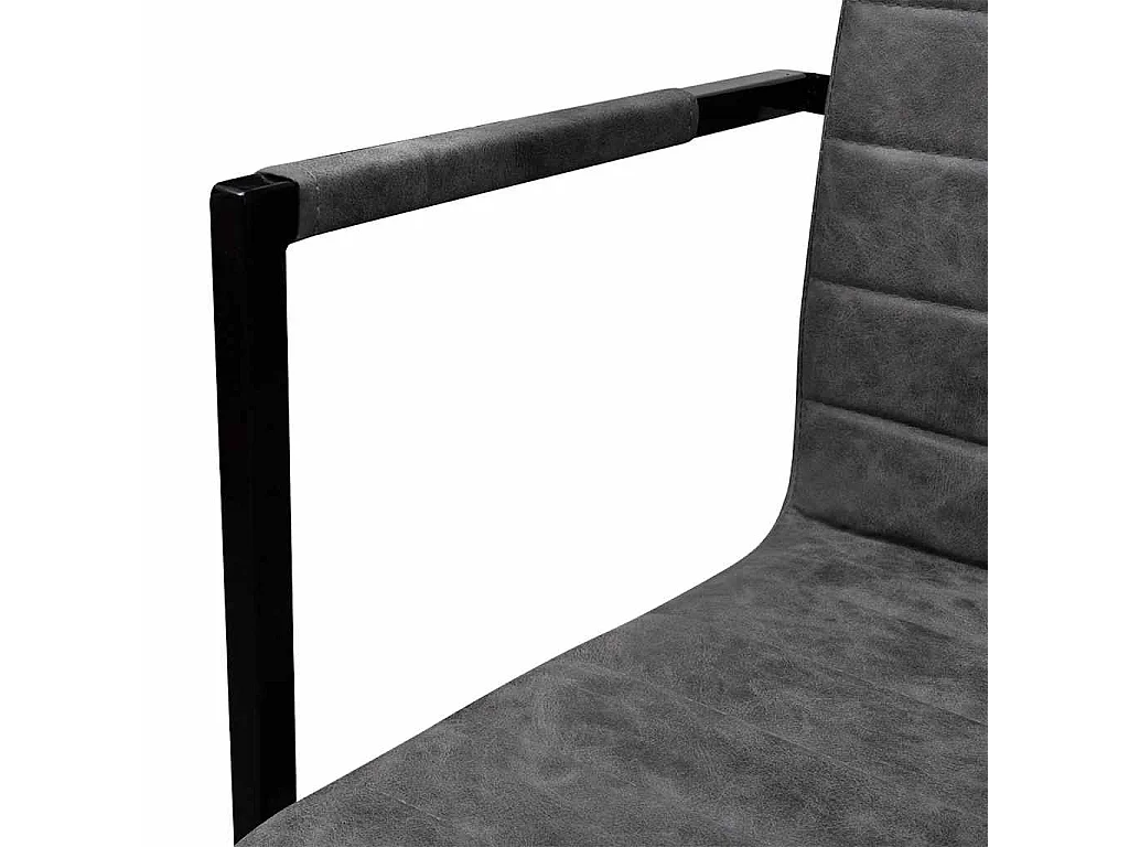 Chaises à manger cantilever lot de 6 gris foncé similicuir