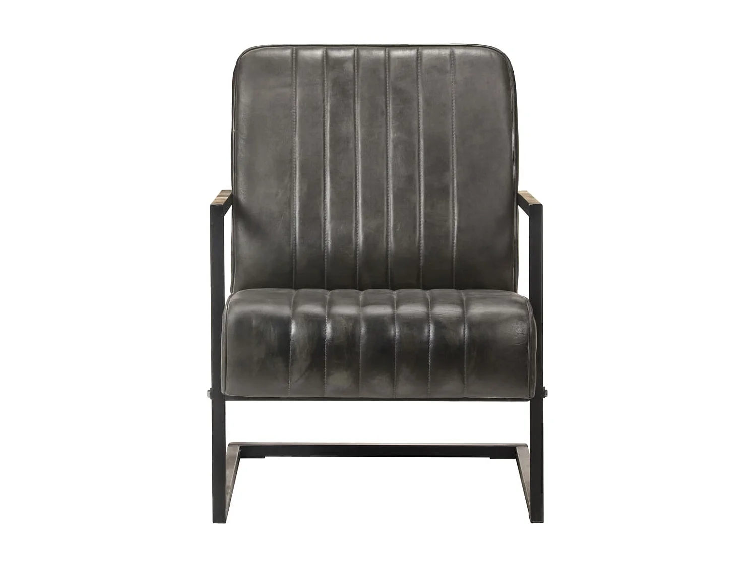 Chaise de canapé cantilever gris délavé cuir véritable