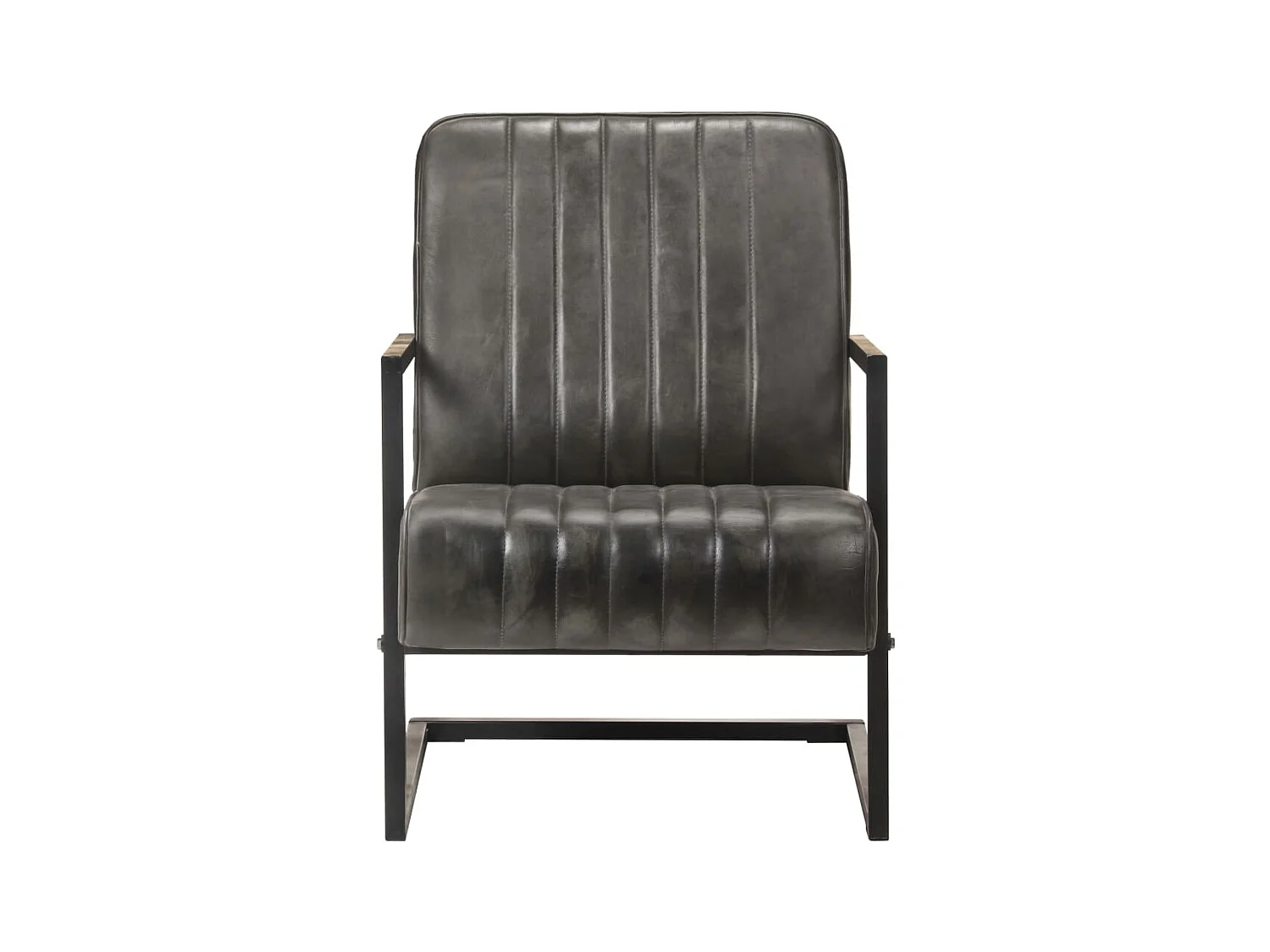 Chaise de canapé cantilever gris délavé cuir véritable