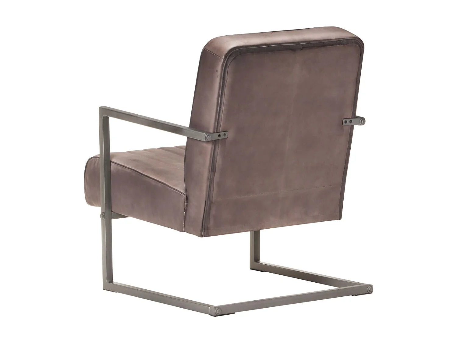 Freischwinger Sessel Distressed Braun Echtleder