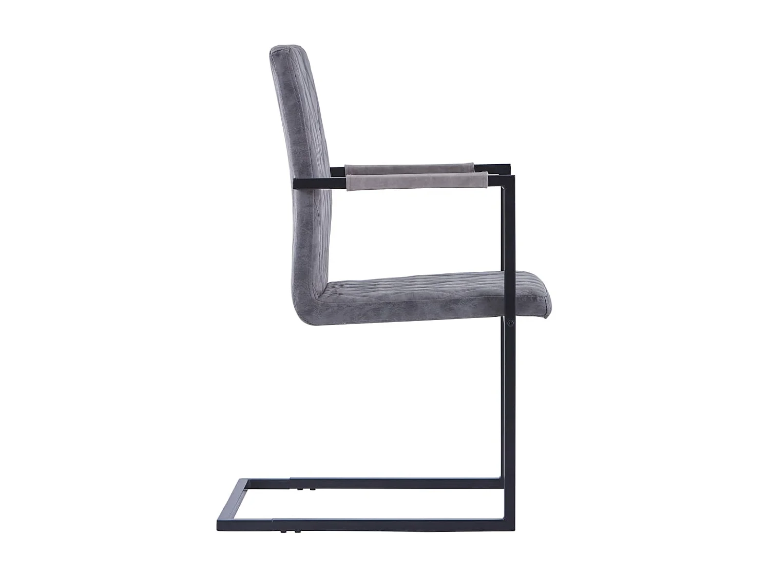 Eetkamerstoelen 2 st kunstleer donkergrijs