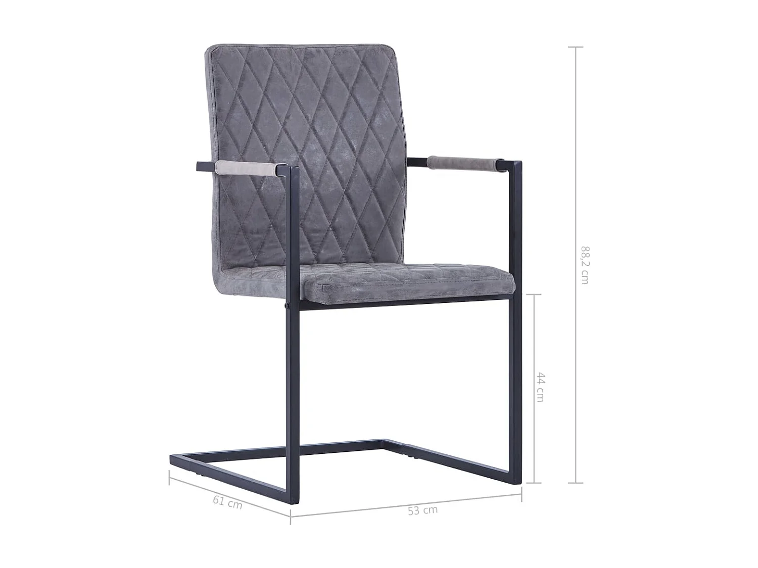 Eetkamerstoelen 2 st kunstleer donkergrijs