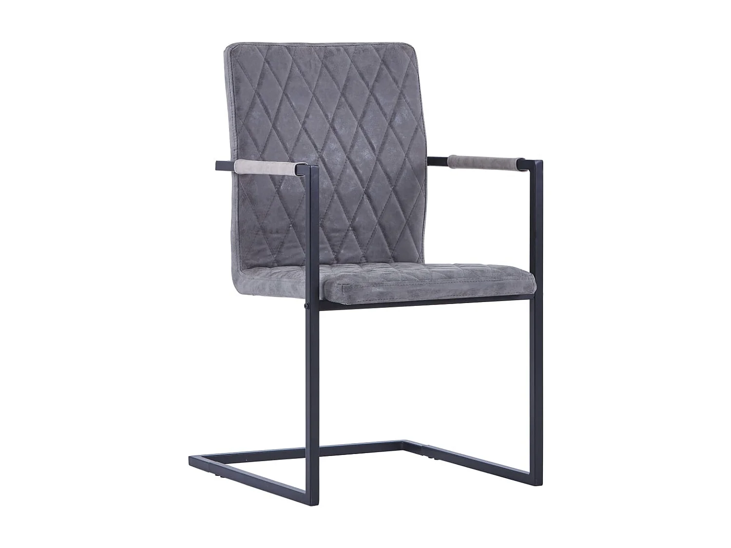 Chaises à manger cantilever lot de 2 gris foncé similicuir