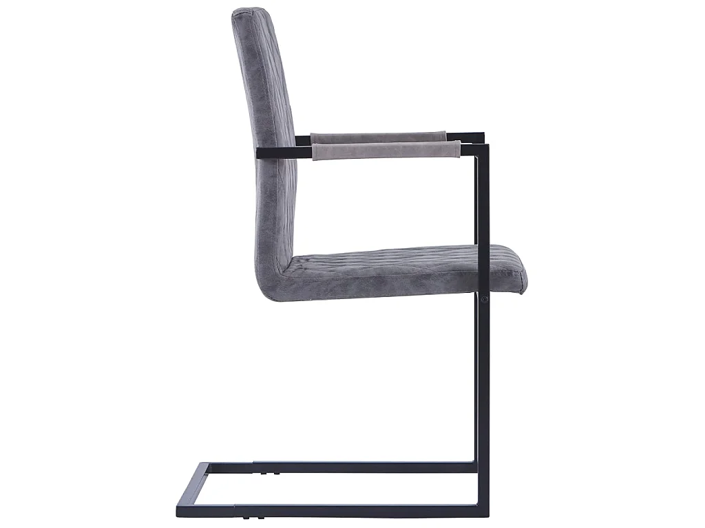Chaises à manger cantilever lot de 2 gris foncé similicuir