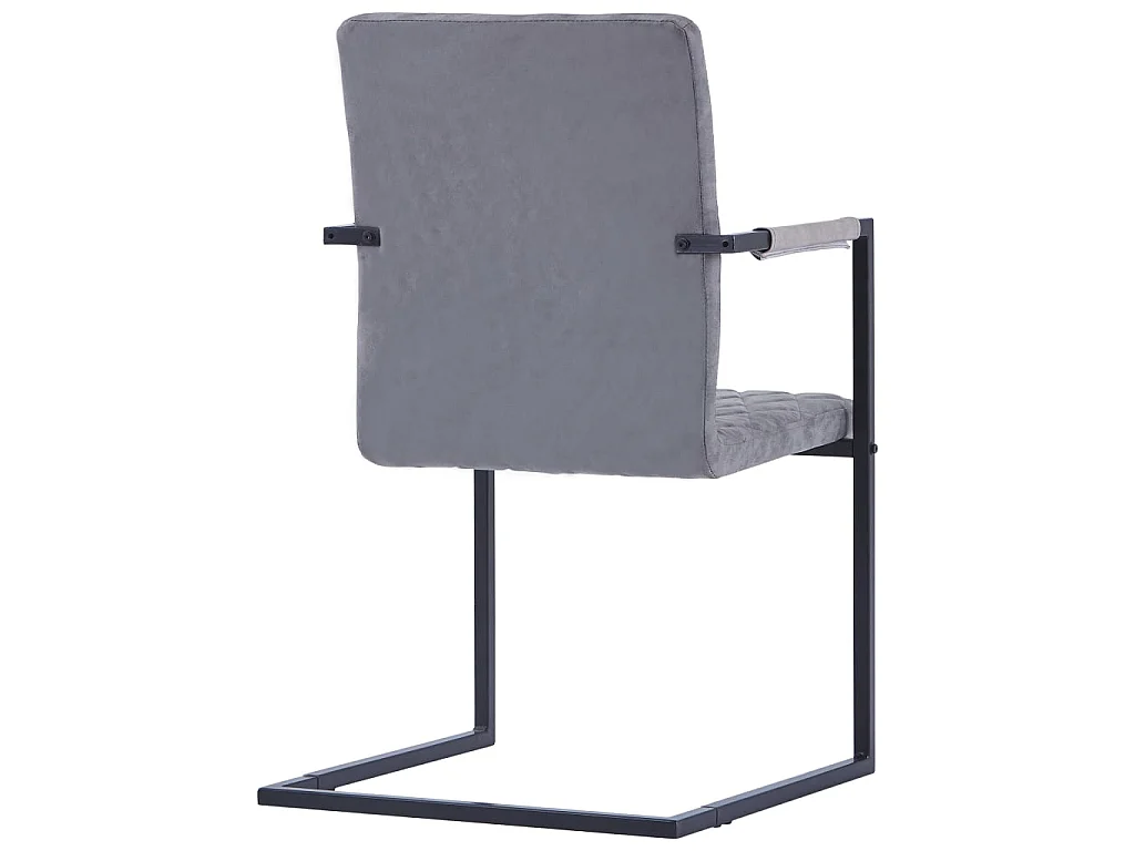 Chaises à manger cantilever lot de 2 gris foncé similicuir