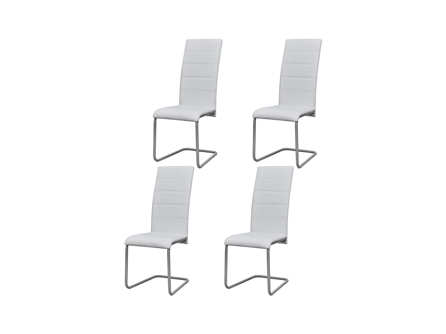 Chaises à manger cantilever lot de 4 blanc similicuir