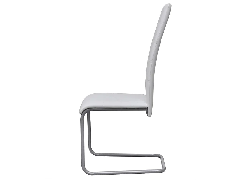 Chaises à manger cantilever lot de 4 blanc similicuir
