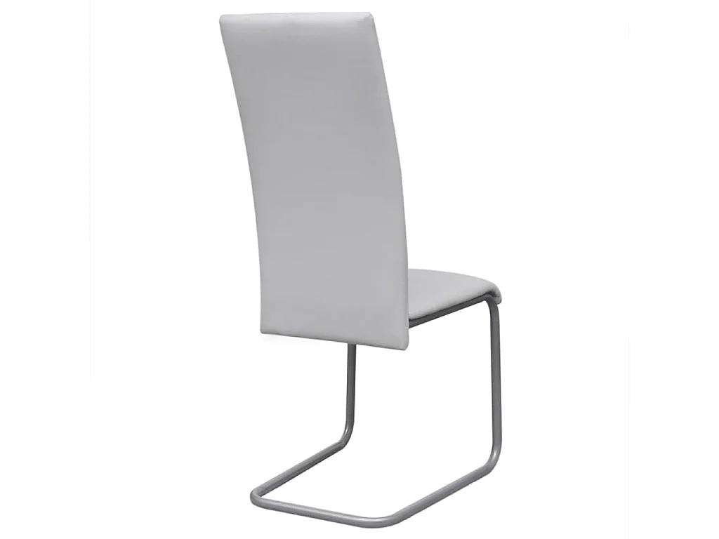 Chaises à manger cantilever lot de 4 blanc similicuir