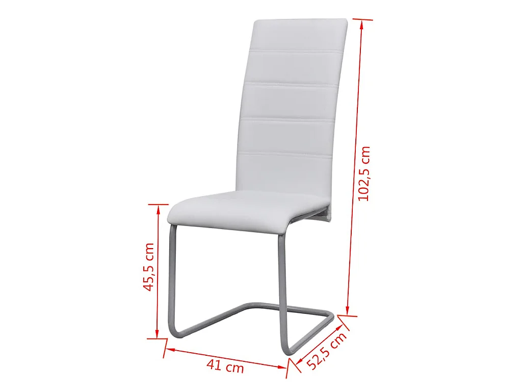 Eetkamerstoelen 4 st kunstleer wit