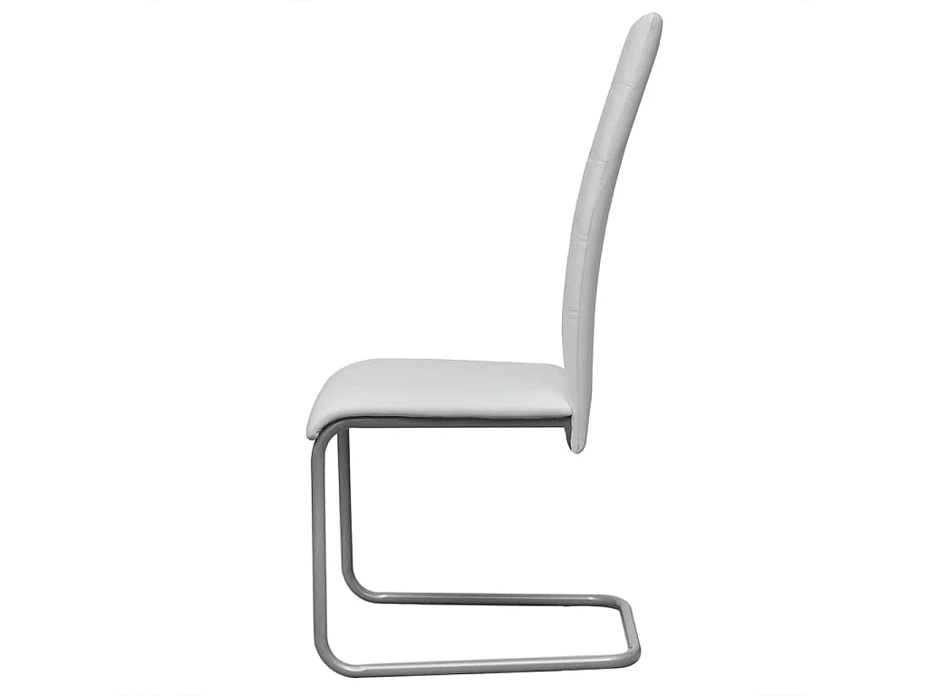 Chaises à manger cantilever lot de 4 blanc similicuir